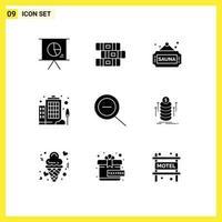 9 Creative Icons Modern Signs and Symbols of bundle zoom sauna out enterprise Editable Vector Design Elements