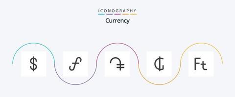 Currency Flat 5 Icon Pack Including hungarian. currency. armenia. paraguayan. guarani vector