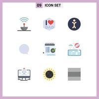 9 User Interface Flat Color Pack of modern Signs and Symbols of mark checklist accessibility check instagram Editable Vector Design Elements