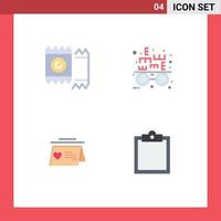 plano icono paquete de 4 4 universal símbolos de condón casado enamorado óptico buffer editable vector diseño elementos