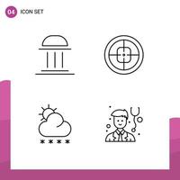 4 Line concept for Websites Mobile and Apps architecture target column badge snow Editable Vector Design Elements