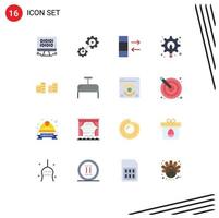 Pictogram Set of 16 Simple Flat Colors of coins gear column tool graphic Editable Pack of Creative Vector Design Elements