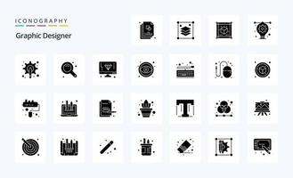 25 Graphic Designer Solid Glyph icon pack vector