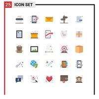 Universal Icon Symbols Group of 25 Modern Flat Colors of txt love navigation heart global Editable Vector Design Elements