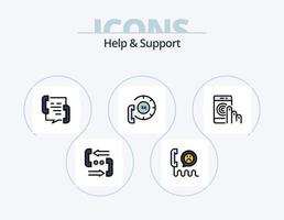 Help And Support Line Filled Icon Pack 5 Icon Design. communication. call. internet. support. help vector