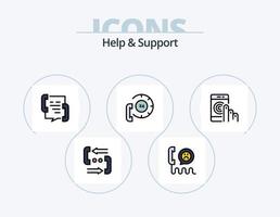 Help And Support Line Filled Icon Pack 5 Icon Design. communication. call. internet. support. help vector