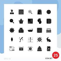 25 User Interface Solid Glyph Pack of modern Signs and Symbols of flora e pan commerce buy Editable Vector Design Elements