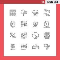 16 Thematic Vector Outlines and Editable Symbols of furniture hands study caring pollution Editable Vector Design Elements