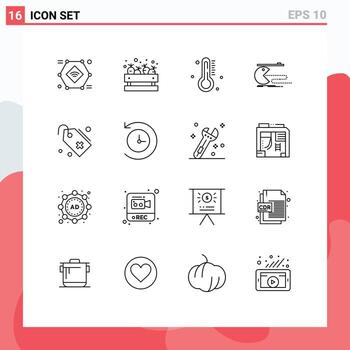 grupo de dieciséis moderno contornos conjunto para pacman juego vegetal computadora lluvia editable vector diseño elementos