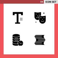 User Interface Pack of 4 Basic Solid Glyphs of type security word arts web Editable Vector Design Elements