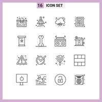 16 Thematic Vector Outlines and Editable Symbols of presentation podia rainy conference calculator Editable Vector Design Elements