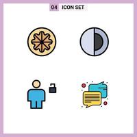 4 Creative Icons Modern Signs and Symbols of fruit avatar vegetables space human Editable Vector Design Elements