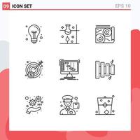 Set of 9 Vector Outlines on Grid for ableton profit science experiment money guide Editable Vector Design Elements