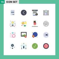 Set of 16 Modern UI Icons Symbols Signs for startup business player weight floor Editable Pack of Creative Vector Design Elements