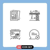 Universal Icon Symbols Group of 4 Modern Filledline Flat Colors of news insight routine crain chat Editable Vector Design Elements