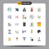 Set of 25 Modern UI Icons Symbols Signs for lab test tubes education tool badge robbery Editable Vector Design Elements