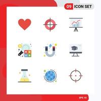 User Interface Pack of 9 Basic Flat Colors of education finance lecture business accounting Editable Vector Design Elements