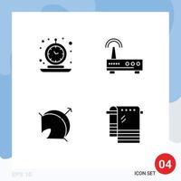 Solid Glyph Pack of Universal Symbols of alarm archery retro wifi target Editable Vector Design Elements