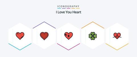 Heart 25 FilledLine icon pack including heart. gift. love. favorite. love vector