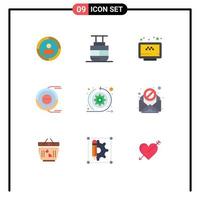 Universal Icon Symbols Group of 9 Modern Flat Colors of agile estimation search diagram allocation Editable Vector Design Elements