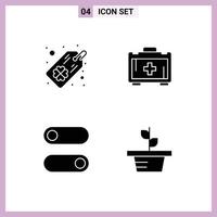 User Interface Solid Glyph Pack of modern Signs and Symbols of tag growth bag control nature Editable Vector Design Elements