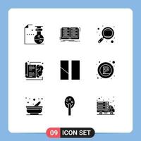 Solid Glyph Pack of 9 Universal Symbols of editing knowledge knowledge brain study Editable Vector Design Elements