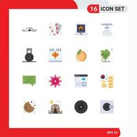 Universal Icon Symbols Group of 16 Modern Flat Colors of bell alarm casino fire plumbing Editable Pack of Creative Vector Design Elements