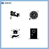 4 Creative Icons Modern Signs and Symbols of canada house clock giving door Editable Vector Design Elements