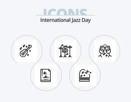 International Jazz Day Line Icon Pack 5 Icon Design. . note. music. music. music vector