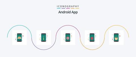 androide aplicación plano 5 5 icono paquete incluso carro. cesta. cambiar. signo. datos vector