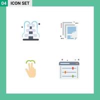 Pack of 4 Modern Flat Icons Signs and Symbols for Web Print Media such as fountain gestures water enterprise architecture mobile Editable Vector Design Elements