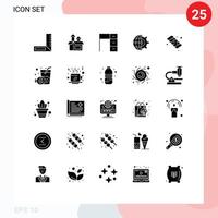 User Interface Pack of 25 Basic Solid Glyphs of candy business furniture setting gear Editable Vector Design Elements