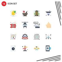 16 Flat Color concept for Websites Mobile and Apps firework dynamite company bomb security Editable Pack of Creative Vector Design Elements