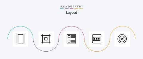 Layout Line 5 Icon Pack Including . ux. layout. ui. password vector