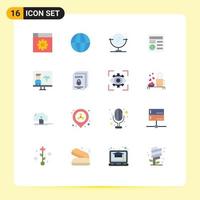 16 Universal Flat Color Signs Symbols of programming development clean develop ui Editable Pack of Creative Vector Design Elements