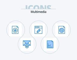 Multimedia Blue Icon Pack 5 Icon Design. . . file. search. document vector