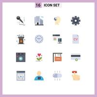 Set of 16 Modern UI Icons Symbols Signs for dais multimedia svg media player setting Editable Pack of Creative Vector Design Elements