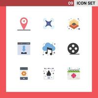 9 Creative Icons Modern Signs and Symbols of cloud loading graphic interface browser Editable Vector Design Elements