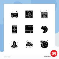 9 Creative Icons Modern Signs and Symbols of database optimization api mobile engine Editable Vector Design Elements