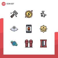 Modern Set of 9 Filledline Flat Colors Pictograph of battery innovation bolt idea business Editable Vector Design Elements