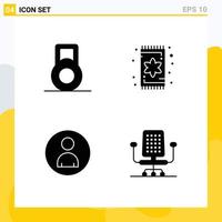 Set of Commercial Solid Glyphs pack for dumbbell chair interior marketing work Editable Vector Design Elements