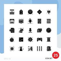 Set of 25 Modern UI Icons Symbols Signs for kitchen disposal packages symbols soap Editable Vector Design Elements