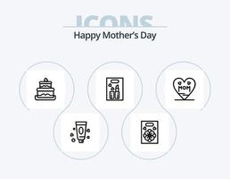 contento madres día línea icono paquete 5 5 icono diseño. . niño cuidado logo. manos. niño cuidado. manos vector