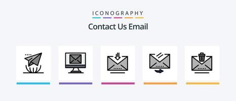 Email Line Filled 5 Icon Pack Including erase. delete. email. message. information. Creative Icons Design vector