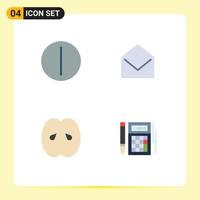 Pictogram Set of 4 Simple Flat Icons of on grocery business open peach Editable Vector Design Elements