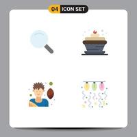 4 Creative Icons Modern Signs and Symbols of expanded game bakery cupcake food lamp Editable Vector Design Elements