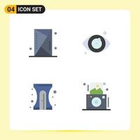 4 Universal Flat Icon Signs Symbols of console education outline eye sharpener Editable Vector Design Elements