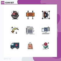 9 Creative Icons Modern Signs and Symbols of accounting right arrow under construction barrier reload pen Editable Vector Design Elements