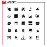 Universal Icon Symbols Group of 25 Modern Solid Glyphs of cap real estate website home school logo Editable Vector Design Elements