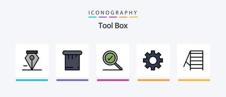 Tools Line Filled 5 Icon Pack Including . settings.. Creative Icons Design vector